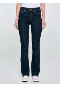 Big-Star - Jeansy damskie granatowe Adela Bootcut 505. Kolor: niebieski