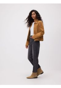 Reserved - Jeansy mom fit slim - szary. Kolor: szary