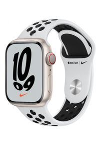 APPLE - Smartwatch Apple Watch Nike 7 GPS+Cellular 41mm alu. księżycowa poświata|platyna/czarny pasek sport. Rodzaj zegarka: smartwatch. Kolor: czarny. Styl: sportowy