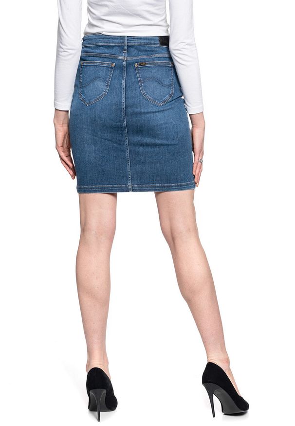 Lee - SPÓDNICA JEANSOWA LEE SKIRT USED FOAM L38GMHQD 112108185. Materiał: jeans