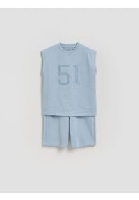 Reserved - Bawełniany komplet - niebieski. Kolor: niebieski. Materiał: bawełna #1