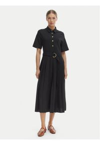 TOMMY HILFIGER - Tommy Hilfiger Sukienka codzienna WW0WW48756 Czarny Regular Fit. Okazja: na co dzień. Kolor: czarny. Materiał: bawełna. Typ sukienki: proste. Styl: casual #1