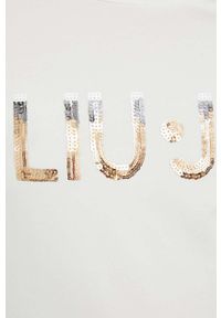Liu Jo longsleeve damski kolor biały. Kolor: biały. Materiał: dzianina, prążkowany. Długość rękawa: długi rękaw. Długość: długie #4