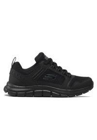 skechers - Buty na co dzień na trening męskie SKECHERS TRACK KNOCKHILL skóra. Okazja: na co dzień. Kolor: czarny. Materiał: skóra. Sport: fitness
