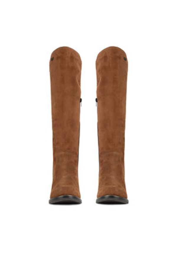 Remonte Kozaki D8387-24 Brązowy. Kolor: brązowy. Materiał: zamsz, skóra