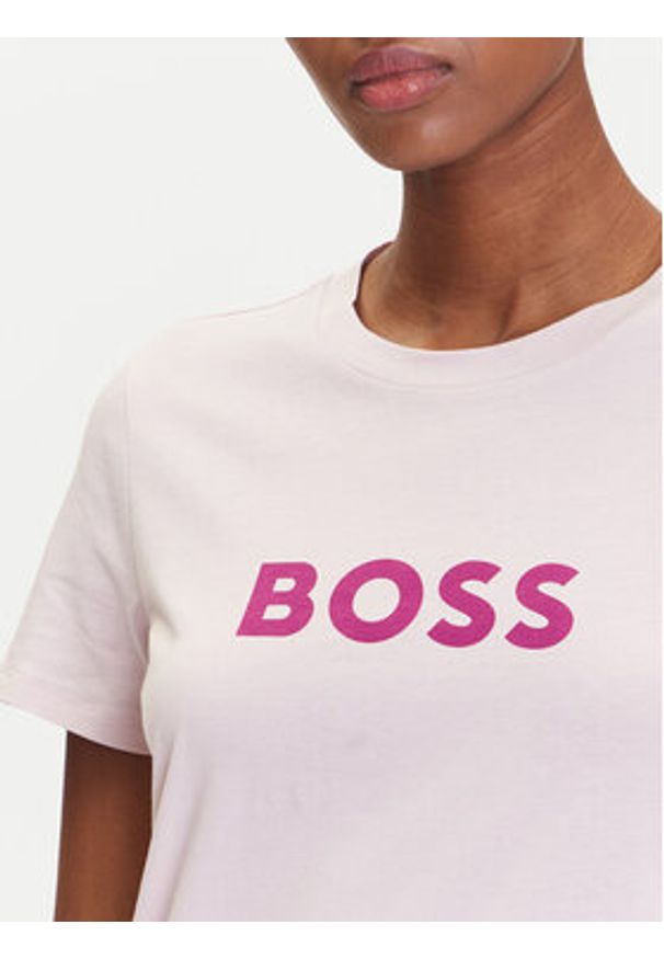 BOSS T-Shirt C_Elogo_5 50501139 Różowy Regular Fit. Kolor: różowy. Materiał: bawełna