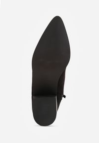 Renee - Czarne Botki Vices w Stylu Kowbojek na Obcasie Vertige. Zapięcie: zamek. Kolor: czarny. Materiał: jeans. Sezon: jesień. Obcas: na obcasie. Styl: rockowy, elegancki, boho. Wysokość obcasa: średni #4