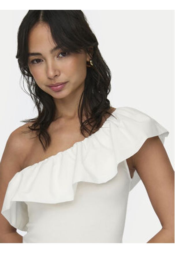 only - ONLY Top Soffy 15320339 Biały Regular Fit. Kolor: biały. Materiał: bawełna