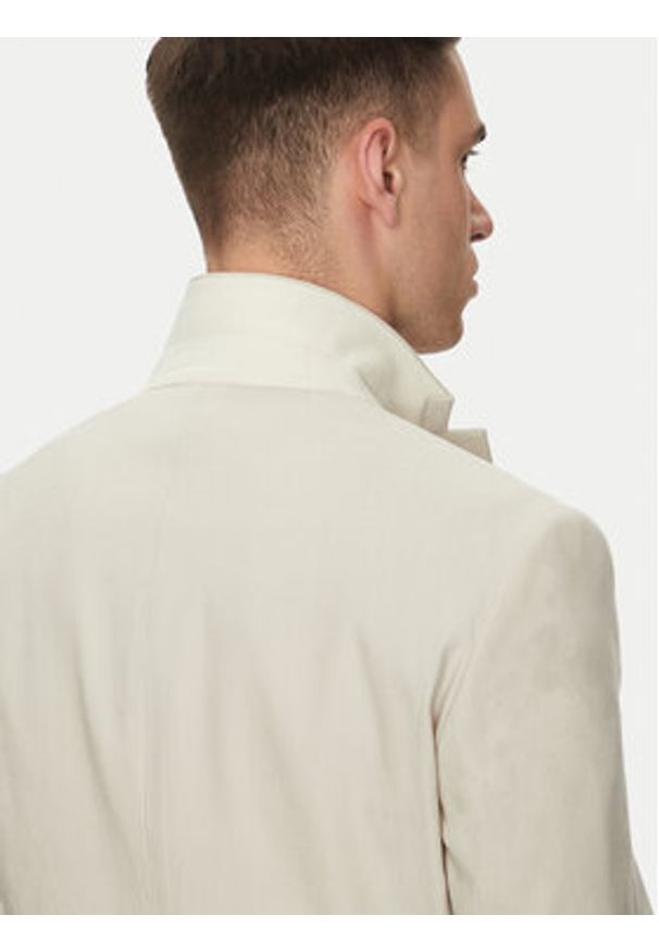 Calvin Klein Marynarka K10K114388 Beżowy Slim Fit. Kolor: beżowy. Materiał: lyocell, len
