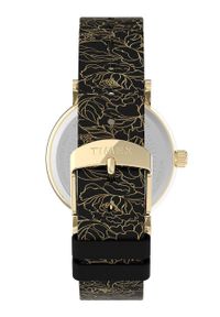 Timex zegarek TW2U40700 Fairfield Floral. Kolor: czarny. Materiał: skóra, materiał