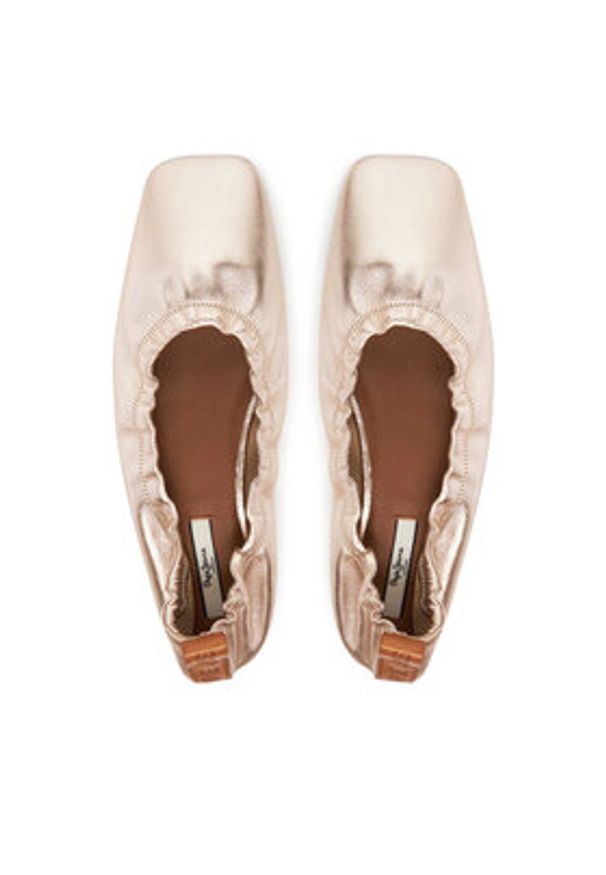 Pepe Jeans Baleriny London PLS10429 Złoty. Kolor: złoty. Materiał: skóra