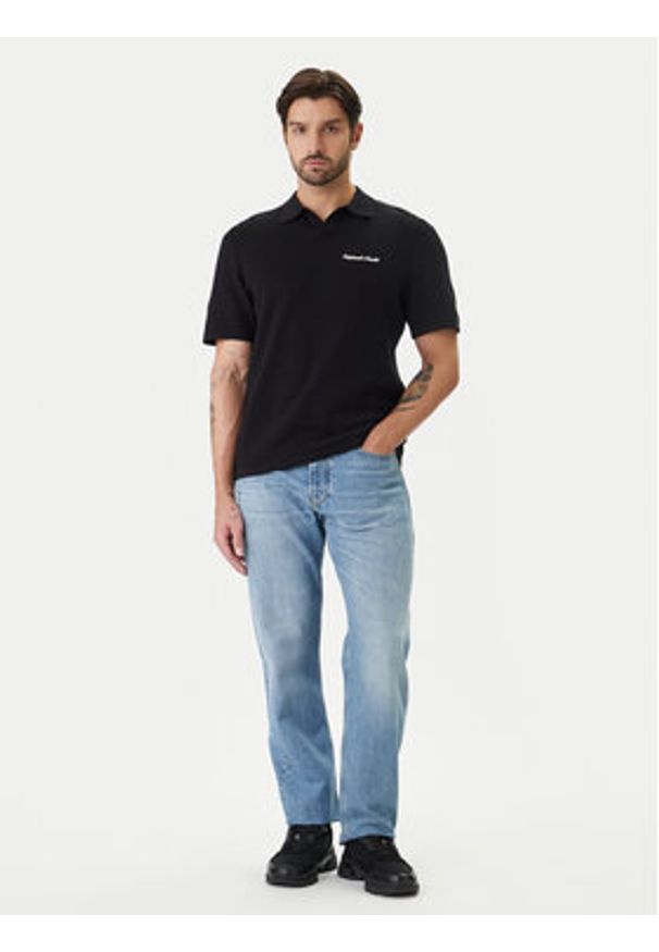 Jack & Jones Polo Norrebro 12297926 Czarny Relaxed Fit. Typ kołnierza: polo. Kolor: czarny. Materiał: bawełna