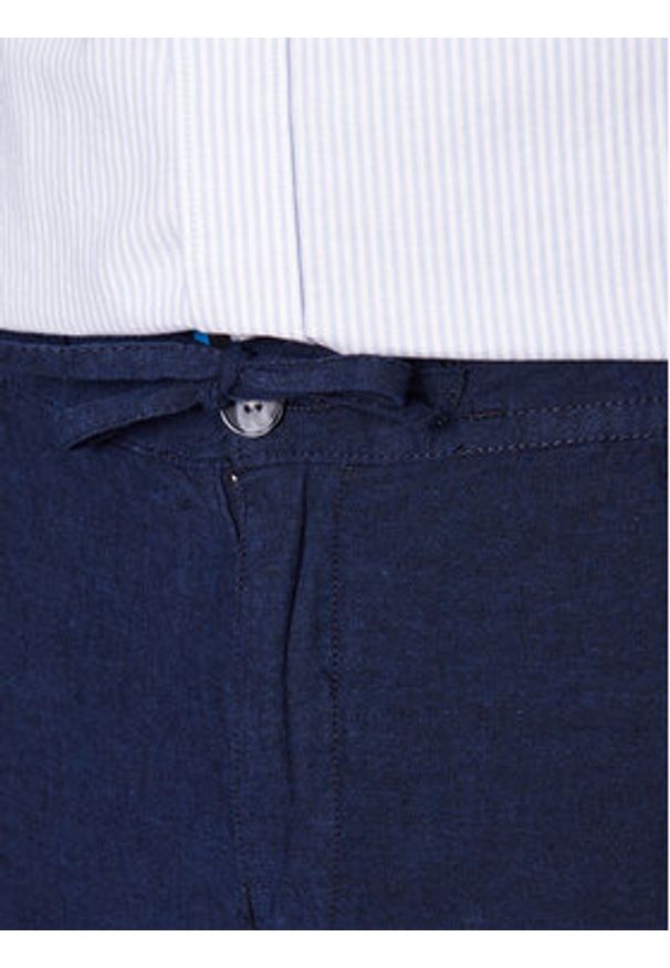 Lindbergh Spodnie materiałowe 30-008003 Niebieski Tapered Fit. Kolor: niebieski. Materiał: len