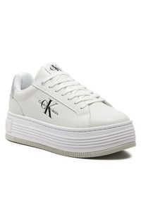Calvin Klein Jeans Sneakersy Bold Platf Low Lace Lth Ml Mtl YW0YW01516 Biały. Kolor: biały