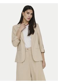 only - ONLY Marynarka Goa 15363727 Beżowy Regular Fit. Kolor: beżowy. Materiał: len #1