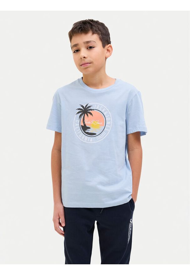 Jack&Jones Junior T-Shirt Palm 12269922 Błękitny Regular Fit. Kolor: niebieski. Materiał: bawełna