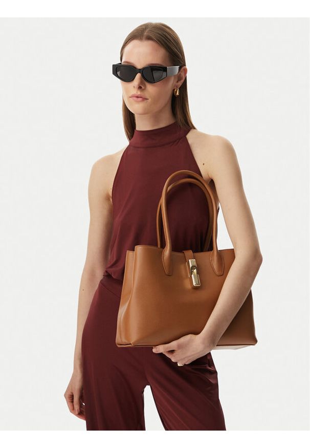 Furla Torebka Goccia M WB01978 ARE000 KH 4557S Brązowy. Kolor: brązowy. Materiał: skórzane