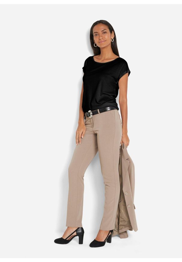 bonprix - Komplet garniturowy. Kolor: brązowy. Materiał: wiskoza. Styl: elegancki, klasyczny