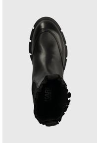 Karl Lagerfeld sztyblety skórzane ARIA damskie kolor czarny na platformie KL43280F. Nosek buta: okrągły. Kolor: czarny. Materiał: skóra. Obcas: na platformie #3