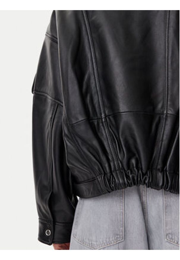 Pinko - PINKO Kurtka skórzana Confine 104877 A21L Czarny Regular Fit. Kolor: czarny. Materiał: skóra