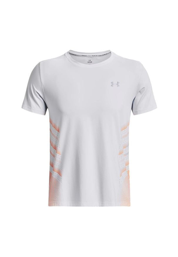 T-shirt do biegania męska Under Armour Iso-Chill Laser Heat. Kolor: pomarańczowy, wielokolorowy, biały