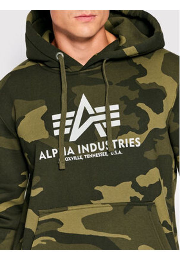 Alpha Industries Bluza Basic 178312C Zielony Regular Fit. Kolor: zielony. Materiał: bawełna
