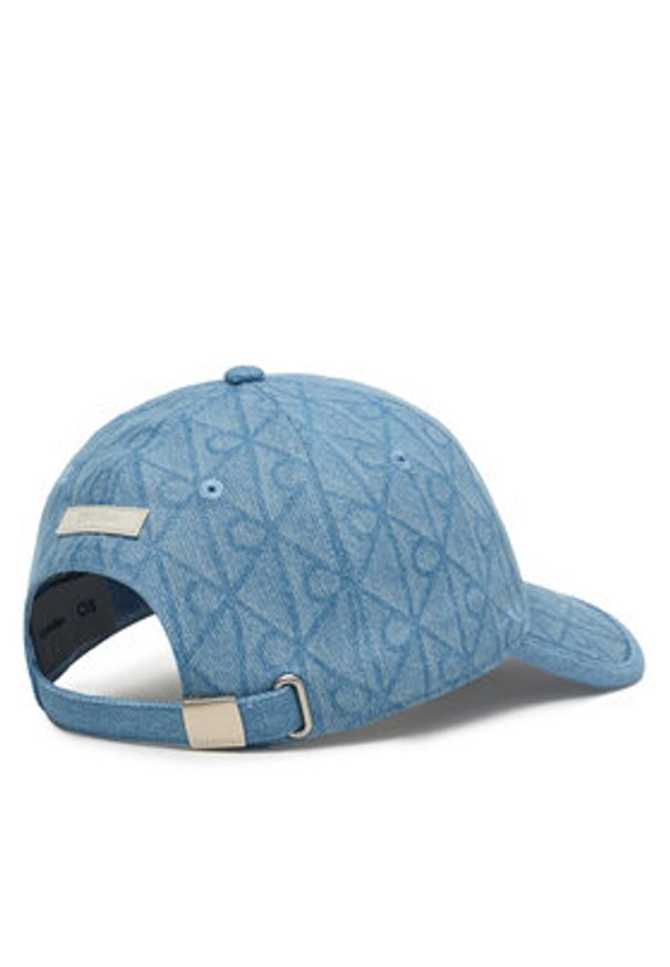 Calvin Klein Czapka z daszkiem Denim Emblem Burnout LV04F5042G Niebieski. Kolor: niebieski. Materiał: bawełna