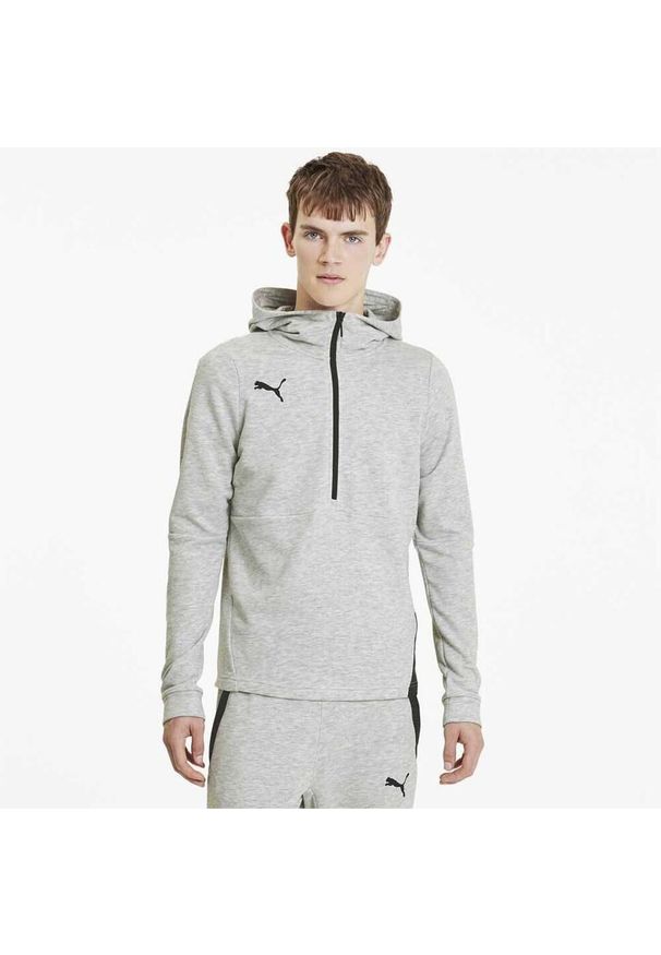 Puma - Męska bluza z kapturem suwakiem szara PUMA TEAMFINAL 21 CASUALS HOODY. Typ kołnierza: kaptur. Kolor: szary