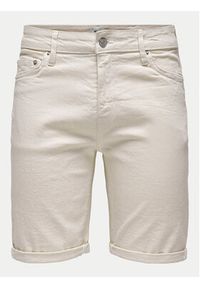 Only & Sons Szorty jeansowe Ply 22029296 Écru Regular Fit. Materiał: bawełna #4