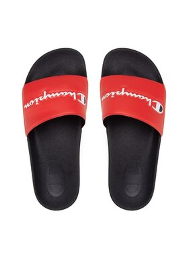 Champion Klapki Slide Varsity S21993-CHA-RS001 Czerwony. Kolor: czerwony. Materiał: skóra
