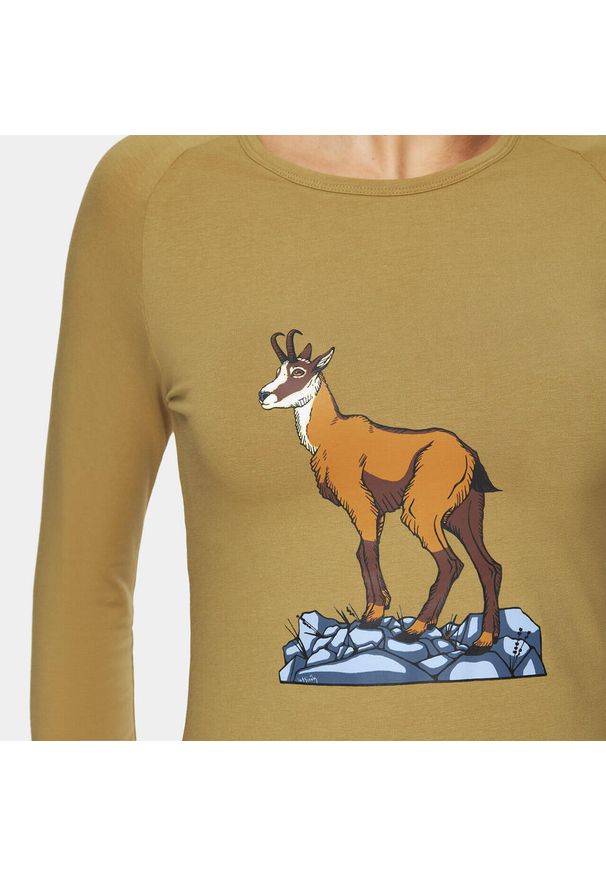 Koszulka trekkingowa z długim rękawem damska Alpinus Varena brązowa. Kolor: brązowy. Długość rękawa: długi rękaw. Długość: długie. Sport: turystyka piesza