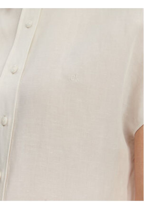 Calvin Klein Koszula K20K208322 Beżowy Regular Fit. Kolor: beżowy. Materiał: lyocell, len