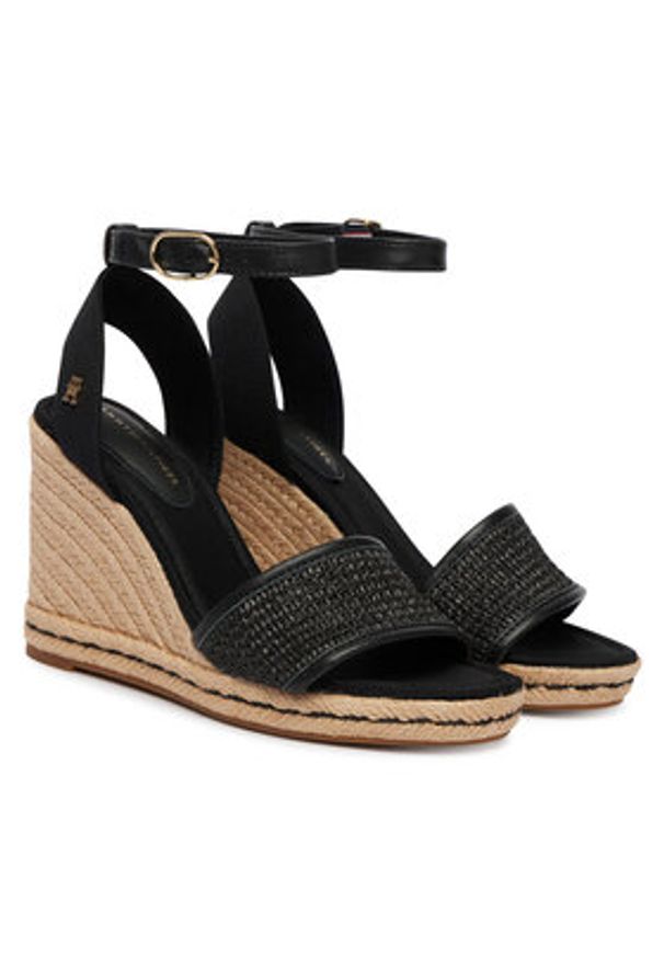 TOMMY HILFIGER - Tommy Hilfiger Espadryle High Wedge Espad FW0FW09471 Czarny. Kolor: czarny. Materiał: syntetyk