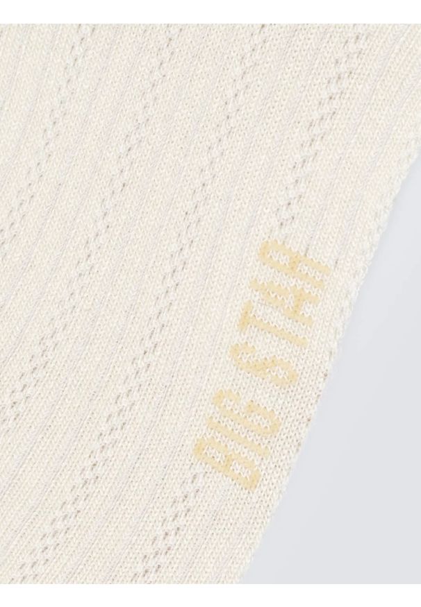 Big-Star - Stopki damskie ażurowe białe Holiana 100. Kolor: biały. Materiał: włókno, wiskoza, materiał. Wzór: ażurowy