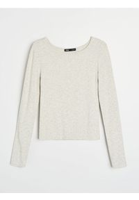 Sinsay - Koszulka z wiskozy z ozdobnymi dżetami - szary. Kolor: szary. Materiał: wiskoza #1