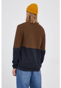 Jack & Jones Sweter bawełniany męski kolor brązowy z półgolfem. Okazja: na co dzień. Kolor: brązowy. Materiał: bawełna. Długość rękawa: długi rękaw. Długość: krótkie. Styl: casual