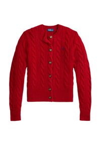 Polo Ralph Lauren Kardigan 211972104013 Czerwony Slim Fit. Typ kołnierza: polo. Kolor: czerwony. Materiał: wełna #4