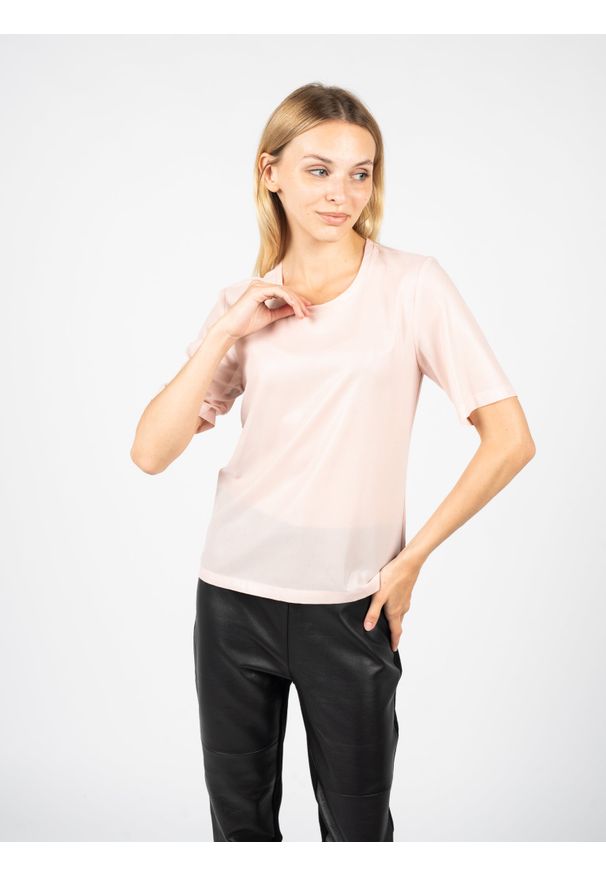 Pinko Bluzka "Materasso" | 100733 A0HD | Materasso | Kobieta | Różowy. Okazja: na co dzień. Kolor: różowy. Materiał: poliester. Długość: krótkie. Styl: casual