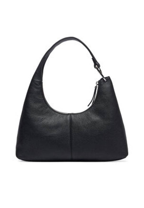 Calvin Klein Torebka Slouchy Leather Shoulder Bag LV04F3657G Czarny. Kolor: czarny. Materiał: skórzane
