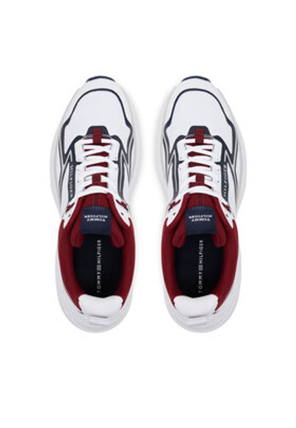 TOMMY HILFIGER - Tommy Hilfiger Sneakersy Th Dynafast Tech FM0FM05450 Biały. Kolor: biały. Materiał: skóra