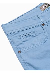 Ombre Clothing - Krótkie spodenki męskie casual W303 - błękitne - XXL. Okazja: na co dzień. Kolor: niebieski. Materiał: bawełna, elastan. Długość: krótkie. Styl: casual #6