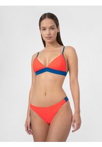 4f - Góra od bikini damska. Kolor: pomarańczowy. Materiał: materiał