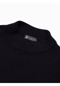 Ombre Clothing - Sweter męski z półgolfem o gładkiej strukturze - czarny V1 E178 - XXL. Kolor: czarny. Materiał: nylon, wiskoza. Wzór: gładki #8