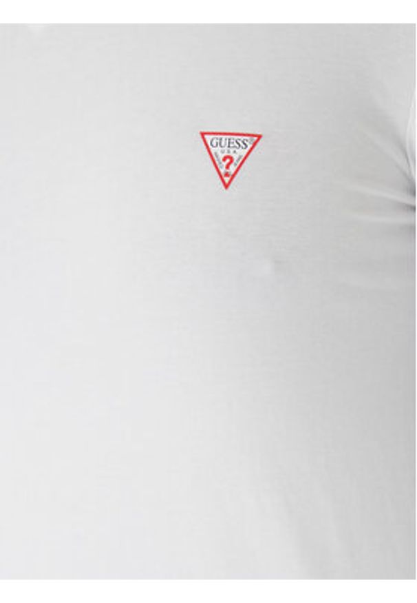 Guess Longsleeve M2YI08 J1314 Biały Slim Fit. Kolor: biały. Materiał: bawełna. Długość rękawa: długi rękaw