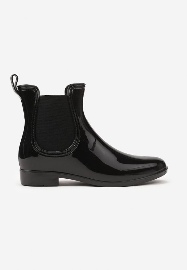 Born2be - Czarne Lakierowane Kalosze Typu Sztyblety Yolilise. Okazja: na co dzień. Kolor: czarny. Materiał: lakier. Wzór: aplikacja. Styl: klasyczny, casual, elegancki