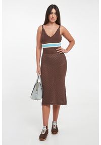 Ermanno Firenze - Sukienka ażurowa midi ERMANNO FIRENZE. Wzór: ażurowy. Długość: midi #4