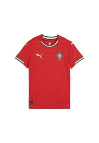 Puma - Damska koszulka domowa Portugalia 2025 PUMA Sport Red Sugared Almond Beige. Kolor: czerwony, wielokolorowy, beżowy. Sport: piłka nożna