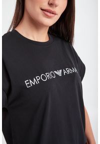 Emporio Armani Swimwear - T-SHIRT EMPORIO ARMANI SWIMWEAR. Materiał: materiał, bawełna. Długość rękawa: krótki rękaw. Długość: krótkie. Wzór: nadruk