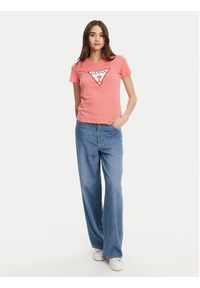 Guess T-Shirt W1YI1B I3Z14 Koralowy Regular Fit. Kolor: pomarańczowy. Materiał: bawełna #4