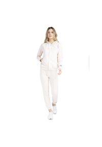 LEONE 1947 APPAREL - Neonowy damski dres z kapturem i zamkiem. Kolor: beżowy. Materiał: dresówka. Sport: fitness